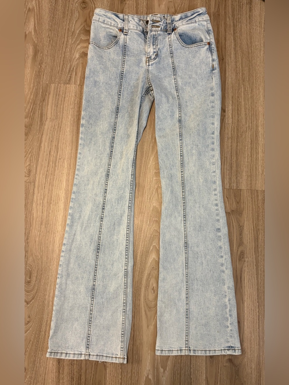 Motel Rocks Size S Seam Front Flare Jeans 33 Inseam Tall aprox Y2K US